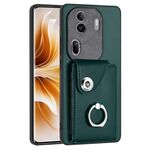 Per OPPO Reno11 Pro Custodia per telefono in PU con supporto ad anello per borsa per organo globale (verde)