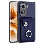 Per OPPO Reno11 Custodia per telefono in PU con supporto ad anello per borsa per organo globale (blu)