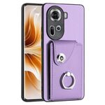 Per OPPO Reno11 Custodia per cellulare in PU con porta carte per organo globale (viola)