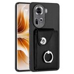 Per OPPO Reno11 Custodia per cellulare in PU con porta carte per organo globale (nera)