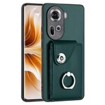 Per OPPO Reno11 Custodia per telefono in PU con porta carte per organo globale (verde)