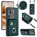 Per OPPO Reno11 Pro Custodia per telefono con supporto per anello per borsa per organo globale con cordino lungo (verde)