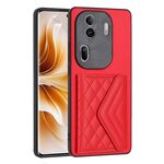 Custodia per telefono RFID con struttura rombica globale per OPPO Reno11 Pro (rossa)