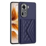 Per OPPO Reno11 Custodia per telefono RFID con struttura rombica globale (viola scuro)