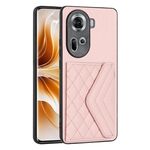 Per OPPO Reno11 Custodia per telefono RFID con struttura rombica globale (oro rosa)