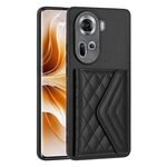 Per OPPO Reno11 Custodia per telefono RFID con struttura rombica globale (nera)