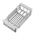 Scaffale di drenaggio da cucina Scaffale per lavandino a scomparsa in acciaio inossidabile Organizzatore per riporre posate, specificazione: piccolo grigio