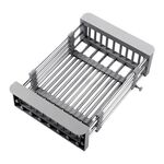 Scaffale di drenaggio da cucina Scaffale per lavandino a scomparsa in acciaio inossidabile Organizzatore per riporre posate, specificazione: grande grigio