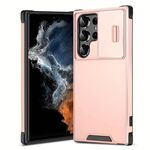 Custodia scorrevole Camshield TPU + PC per Samsung Galaxy S22 Ultra 5G (rosa)