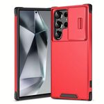 Custodia scorrevole Camshield TPU + PC per Samsung Galaxy S24 Ultra 5G (rossa)