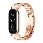 Per Xiaomi Mi Band 8 Mijobs GT4 cinturino in metallo con tre perline (oro rosa)