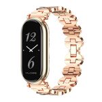Per Xiaomi Mi Band 8 Mijobs GT4 Cinturino in metallo con catena ossea (oro rosa)