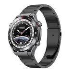 Per Huawei Watch 4/4 Pro cinturino per orologio in lega di titanio con fibbia piatta da 22 mm (nero)
