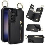 Custodia per telefono per Samsung Galaxy S23 FE 5G Litchi Texture con cerniera doppia fibbia (nero)