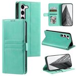 Per Samsung Galaxy S23+ 5G Custodia a portafoglio in pelle semplice con 6 carte (verde)