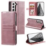 Per Samsung Galaxy S22+ 5G Custodia a portafoglio in pelle semplice con 6 carte (oro rosa)