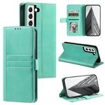 Per Samsung Galaxy S22+ 5G Custodia a portafoglio in pelle semplice con 6 carte (verde)