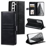Per Samsung Galaxy S22+ 5G Custodia a portafoglio in pelle semplice con 6 carte (nera)