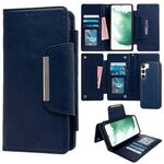 Per Samsung Galaxy S22+ 5G Custodia multifunzionale in pelle a portafoglio con 7 carte (blu reale)