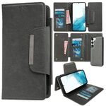 Per Samsung Galaxy S22 5G Custodia multifunzionale in pelle a portafoglio con 7 carte (grigio)