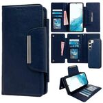 Per Samsung Galaxy S22 5G Custodia multifunzionale in pelle a portafoglio con 7 carte (blu reale)