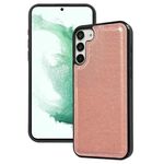 Per Samsung Galaxy S22+ 5G Custodia per telefono con cover posteriore in pelle di vacchetta (oro rosa)