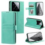 Per Xiaomi 14 Custodia per telefono in pelle a portafoglio semplice con 6 carte (verde)