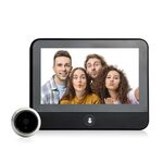 S50S Schermo LCD IPS da 4,3 pollici 1080P Visione notturna a infrarossi WiFi Smart Cat Eye Videocitofono (Nero)