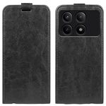 Custodia per telefono in pelle con vibrazione verticale singola per Xiaomi Redmi K70E R64 (nera)