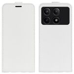 Custodia per telefono in pelle con vibrazione verticale singola per Xiaomi Redmi K70E R64 (bianca)