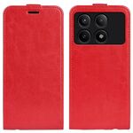 Custodia per telefono in pelle con vibrazione verticale singola per Xiaomi Redmi K70E R64 (rossa)