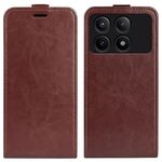 Custodia per telefono in pelle con vibrazione verticale singola per Xiaomi Redmi K70E R64 (marrone)