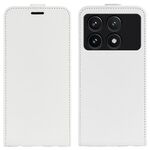 Custodia per telefono in pelle con vibrazione verticale singola per Xiaomi Redmi K70 R64 (bianca)