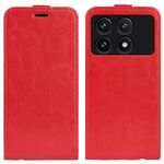 Custodia per telefono in pelle con vibrazione verticale singola per Xiaomi Redmi K70 R64 (rossa)