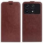 Custodia per telefono in pelle con vibrazione verticale singola per Xiaomi Redmi K70 R64 (marrone)
