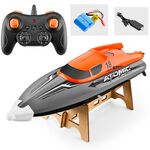 EB02 2.4G Wireless RC Barca Circolante Raffreddato ad Acqua Motoscafo ad Alta velocità Modello di Barca da Corsa Giocattolo(Arancione)