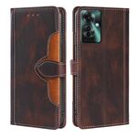 Per OPPO Reno11 F 5G Custodia per telefono in pelle con fibbia magnetica Skin Feel (marrone)