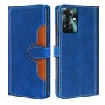 Per OPPO Reno11 F 5G Custodia per telefono in pelle con fibbia magnetica Skin Feel (blu)