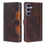 Custodia per telefono in pelle con fibbia magnetica per Samsung Galaxy S23 FE 5G (marrone)