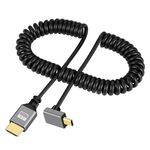 Cavo a molla con testa a gomito da HDTV a Micro HDTV per fotocamera DSLR (guscio grigio)