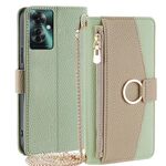 Per OPPO Reno11 F 5G Custodia per cellulare in pelle con texture litchi a tracolla (verde)