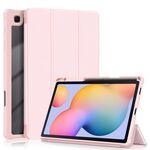 Per Samsung Galaxy Tab S6 Lite Custodia per tablet in pelle acrilica 3 volte in tinta unita in tinta unita (rosa)