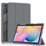 Per Samsung Galaxy Tab S6 Lite Custodia per tablet in pelle acrilica 3 volte in tinta unita in tinta unita (grigio)