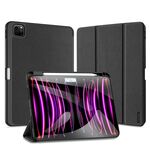 Custodia per tablet in pelle magnetica con texture in tessuto per iPad Pro 11 2024 DUX DUCIS Domo (nero)