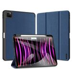 Custodia per tablet in pelle magnetica con texture in tessuto per iPad Pro 11 2024 DUX DUCIS Domo (blu)