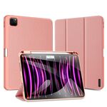 Custodia per tablet in pelle magnetica con texture in tessuto per iPad Pro 11 2024 DUX DUCIS Domo (rosa)