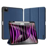 Custodia per tablet in pelle magnetica con texture in tessuto per iPad Pro 13 2024 DUX DUCIS Domo (blu)