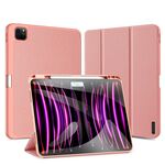 Custodia per tablet in pelle magnetica con texture in tessuto per iPad Pro 13 2024 DUX DUCIS Domo (rosa)