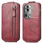 Per OPPO Reno11 Pro Custodia per cellulare in pelle con cerniera verticale a portafoglio con cerniera EU (rossa)