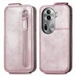 Per OPPO Reno11 Pro Custodia per cellulare in pelle con cerniera verticale a portafoglio con cerniera EU (rosa)